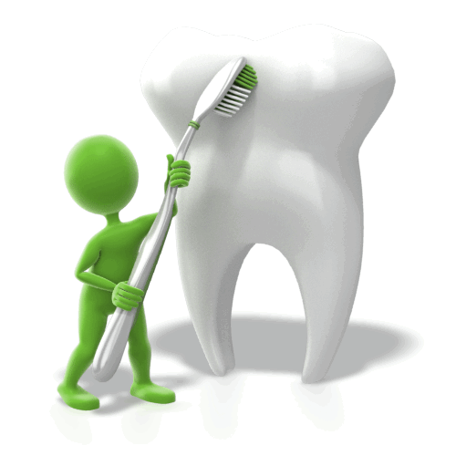 Limpieza de los dientes.